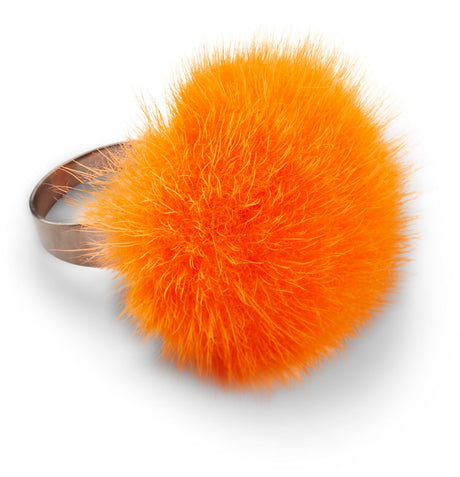 Pompon Ring Oranje Rood