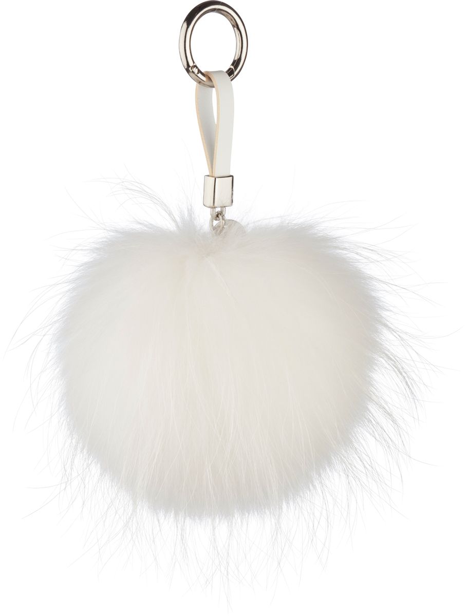 Pompon Sleutelhanger Wit