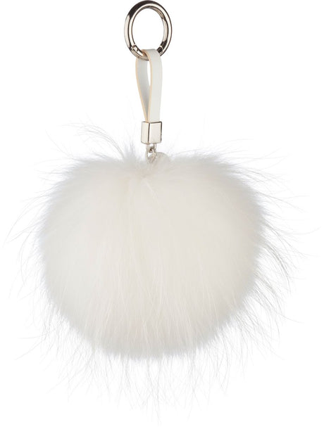 Pompon Sleutelhanger Wit