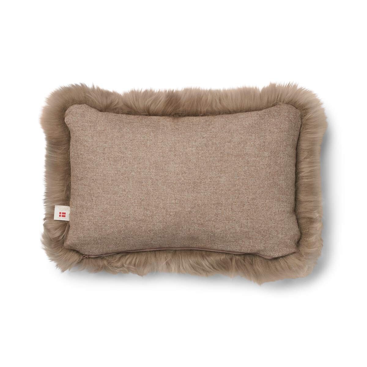 Langharig Schapenvacht Kussen | 34x52 cm Beige/Taupe