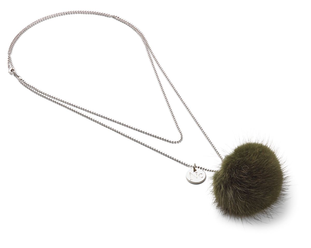 Ketting met Pompon Khaki