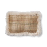 Wollen Kussen | Dubbelzijdig | LW rand | 34x52 cm Zand-Beige/Parel