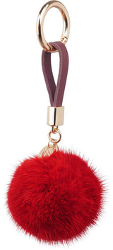 Pompon Sleutelhanger Oranje Rood