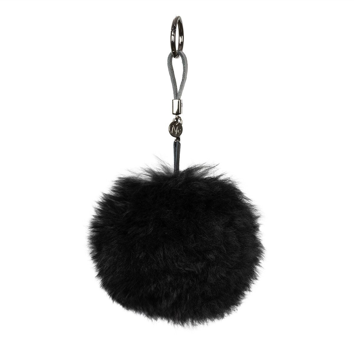 Pompon Sleutelhanger Zwart