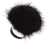 Pompon Ring Zwart