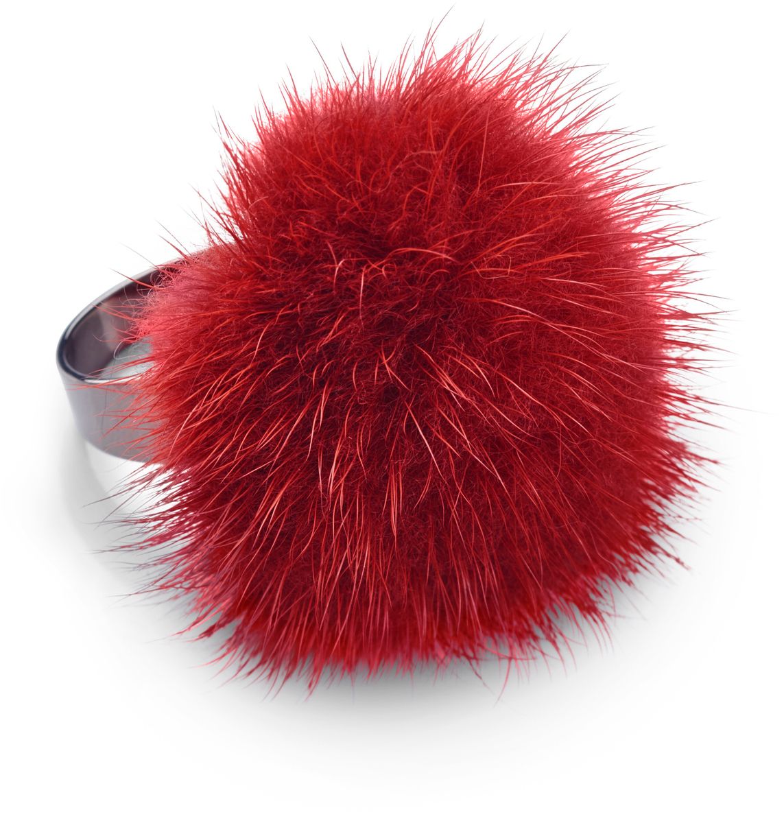 Pompon Ring Baksteen Rood