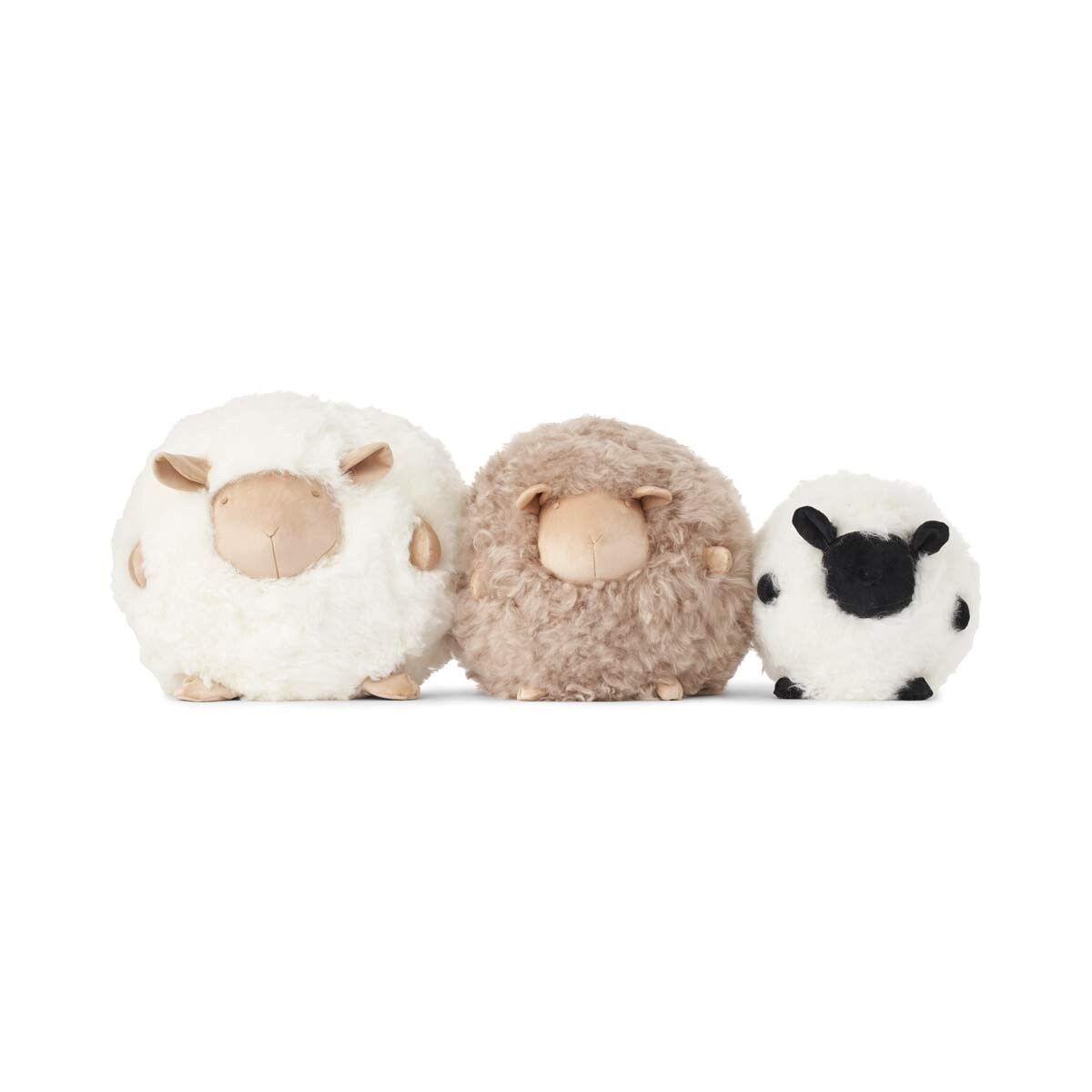 Schattig Schapen Kussen | Ø20 cm Beige/Wit