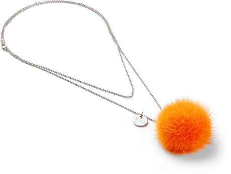 Ketting met Pompon Oranje Rood