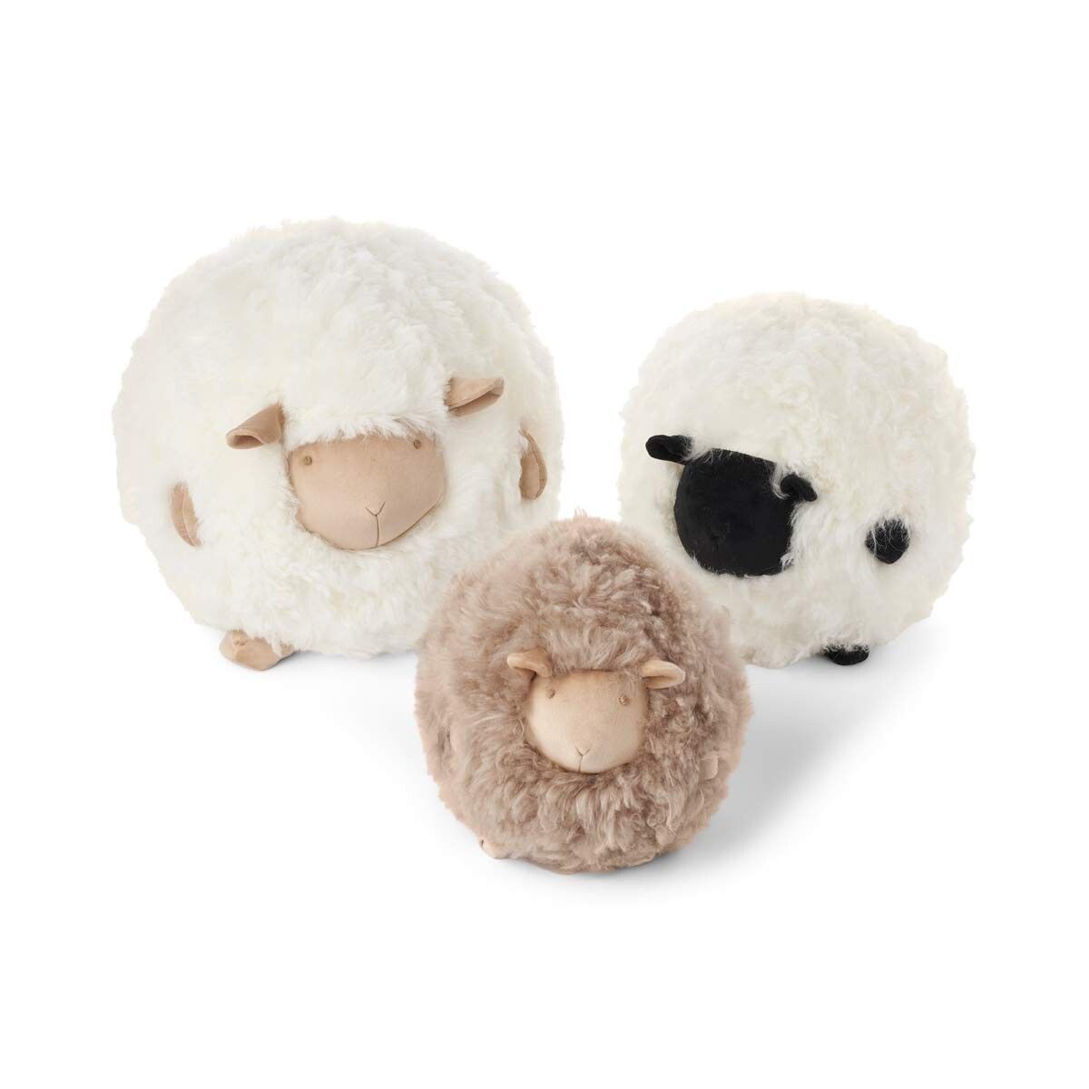 Schattig Schapen Kussen | Ø34 cm Beige/Wit