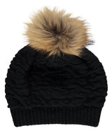 Sidse Beanie Zwart/Natuurbruin