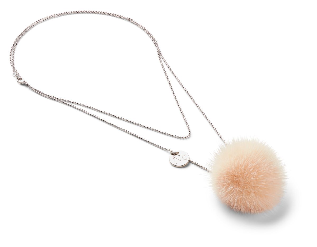 Ketting met Pompon Perzik Roze