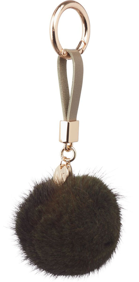 Pompon Sleutelhanger Khaki