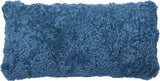 Kortharig Schapenvacht Kussen | Dubbelzijdig | 30x60 cm Koraalblauw