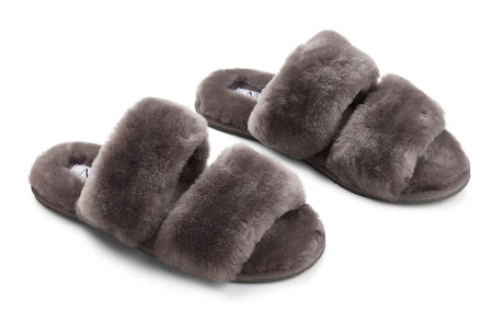 Slippers Wreefbanden Donkergrijs