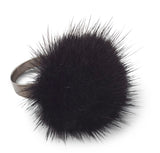 Pompon Ring Zwart