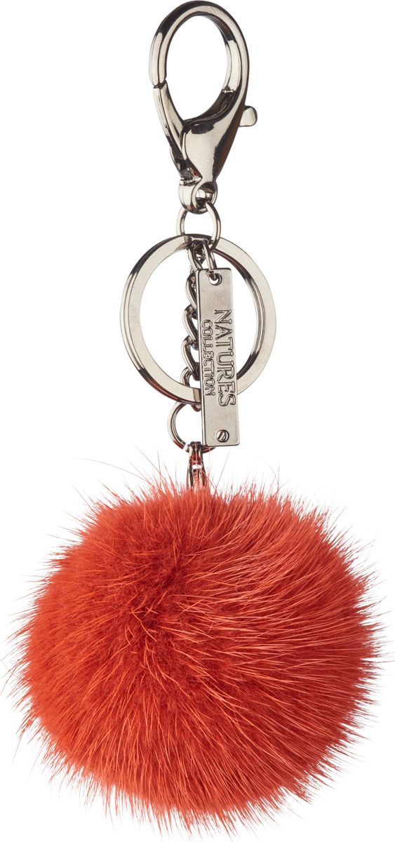 Pompon Sleutelhanger Oranje Rood