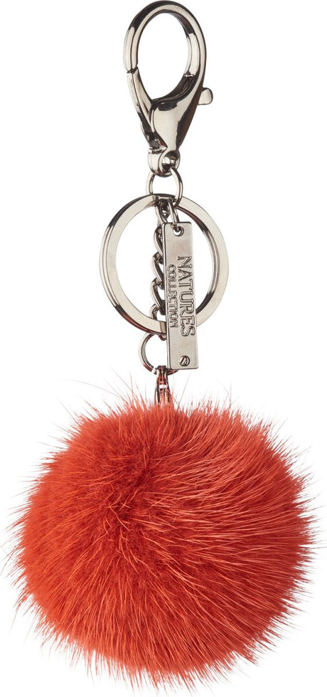 Pompon Sleutelhanger Oranje Rood