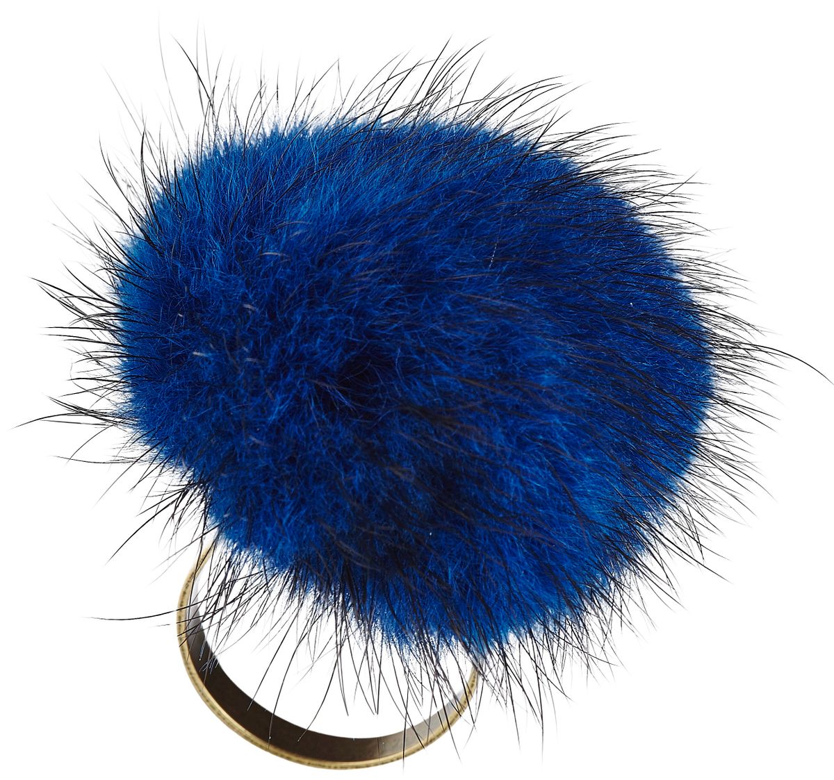 Pompon Ring Middernacht Blauw