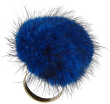 Pompon Ring Middernacht Blauw