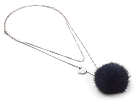 Ketting met Pompon Licht Marineblauw