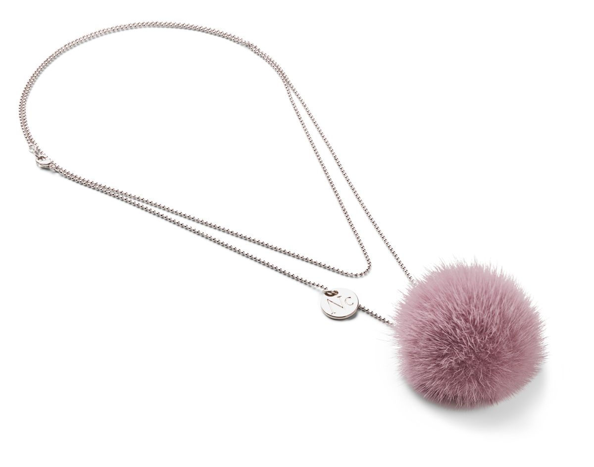 Ketting met Pompon Licht Paars