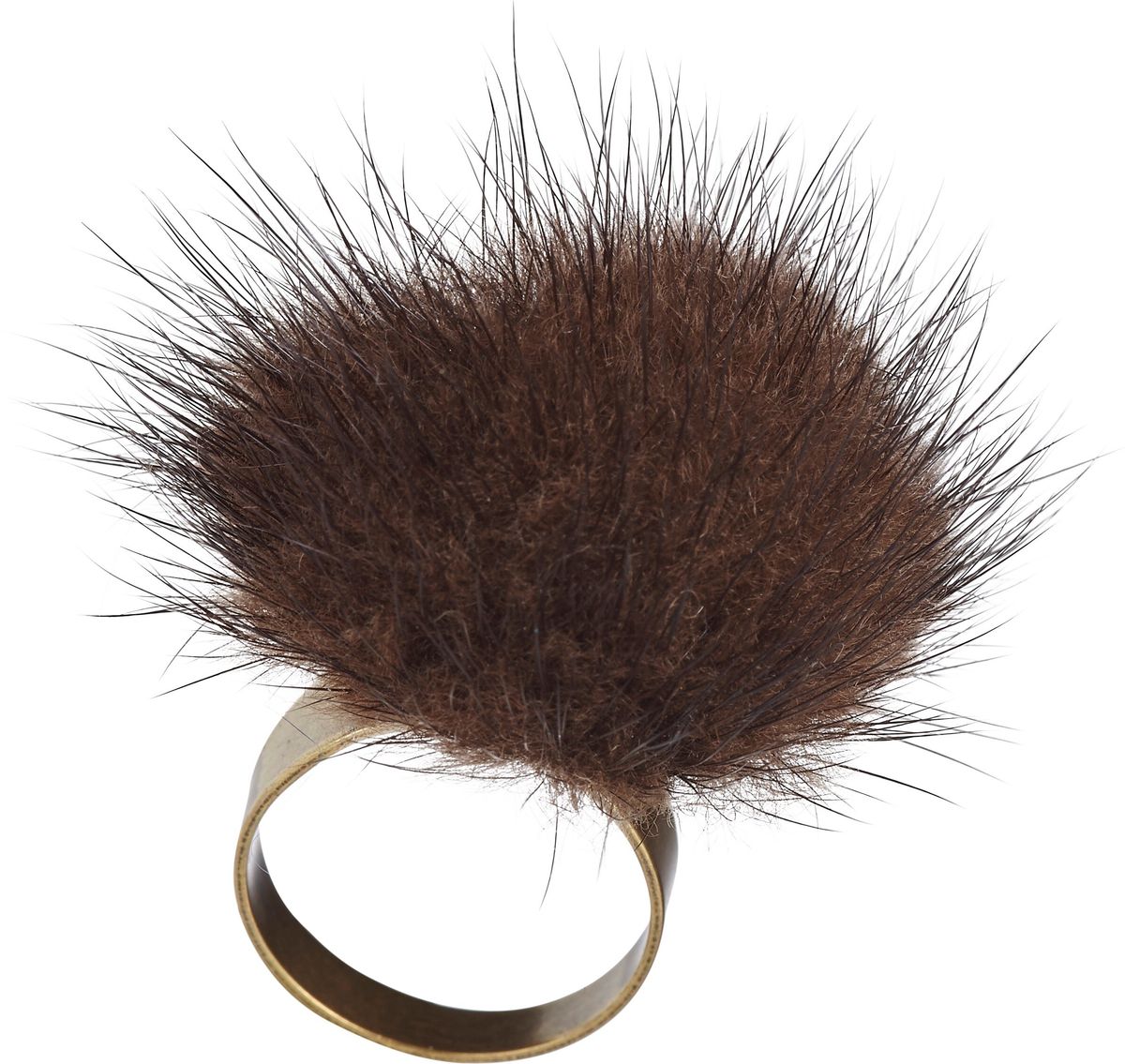 Pompon Ring Bruin